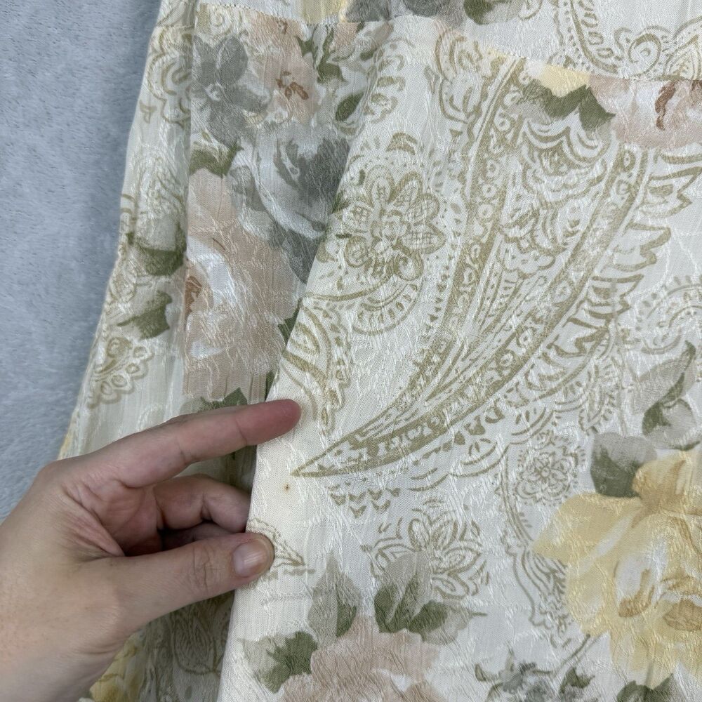 Vtg Dressbarn Maxi Dress 8 Floral Neutral Coquette Grandma Cottagecore Y2K 90s - Picture 3 of 10
